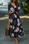 New Season Women's Long Sleeve Patterned Maxi Single Jersey Holiday Dress - 2