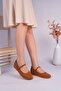 Berny Hidden Heeled Leather Single Strap Women's Ballerinas - 6