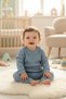 100% Cotton Unisex Baby 2-Piece Set - Reportable Fabric Organic Texture Bottom and Top Set - 6