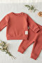 100% Cotton Unisex Baby 2-Piece Set - Reportable Fabric Organic Texture Bottom and Top Set - 7