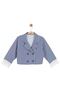 8-14 Years Old Girls' Striped Jacket and Trousers Set Navy Blue White 3-Piece Set - 3
