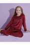 Tarik Girl's French Velvet Long Sleeve Crew Neck Star Pattern Pajama Set - 2