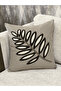Decorative Throw Pillow Cover Leaf Patterned Punch Textured Modern Living Room Sofa - 2
