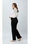 Premium Plus Size Jeans Wide Leg High Waist Pearl Stone Detailed Denim Trousers-Black - 2
