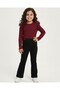 Girl's Corded Fabric Stoned Transitional Stylish 2-Piece Set L 4-12 Years Old Stoned Flared L Tights and Blouse