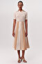 High Waist Flared Midi Skirt with Hidden Zipper