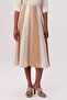 High Waist Flared Midi Skirt with Hidden Zipper - 4