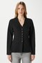 Women's Lauren Special Yarn Mercerized Look Peplum Black Knitwear Cardigan - 6
