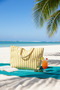 Women's Colorful Cotton Woven Magnetic Striped Lined Beach Bag - 6