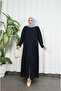 Sleeve Detail, Detailed, Parted, Full Zipper, Navy Blue Hnt7098