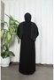 Oversized Zippered Robe Black Hnt7049 - 8