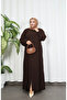 Full-Length Zippered Large Size Robe Bitter Brown Hnt7049 - 2