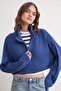 Mixray Textured Long Sleeve Zipper Collar Sweater - 4
