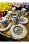 Esterhomedecor 6 Person Porcelain Coffee Cup Set Cup with Marquise - 8