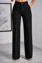 Imported Double Face High Waist Pleated Palazzo Pants