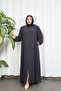 Oversized Zippered Robe Dark Gray Hnt7049 - 5