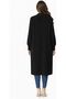 Women’s Long Knit Cardigan – Black - 2