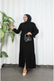 Skirt and Sleeves Gathered Ferace Black Hnt7057 - 6