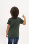 Boy's Printed Polo Neck Buttoned Short Sleeve T-Shirt - 4