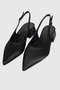 Hazel Black Satin Back Buckle Detail Pointed Toe Women's Heeled Shoes - 4