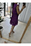 Floral Patterned Mini Dress with Elastic Waist and Lining - 6