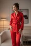 Soft Glow Shirt Collar Satin Pajama Set - 3