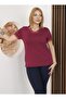 Plus Size V-Neck Lace Detail Blouse - 7