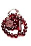 Dark Transparent Burgundy Brass Beads