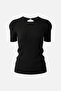 Black Back Detailed Short Sleeve Knitwear Blouse - 5