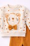 Baby Boy Bow Tie and Teddy Bear Patterned Top and Bottom Set 2 Yarns Without Drawstring Seasonal Tracksuit Set 3-12 Months - 5