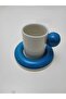 Handmade Blue Dragee Series 4-Piece Coffee Cup Set for 2 People - 2