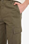 C9163Axkh361 Khaki Regular Jogger Gabardine Trousers with Cargo Pockets - 4