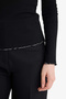 E9540Axbk27 Black Ribbed Camisole T-Shirt Tunic - 4