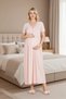 New Season Powder Short Sleeve Button Detailed Design Summer Maternity Nightgown - 3