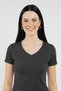 Women's Short Sleeve V-Neck Body Anthracite - 4
