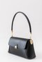 Arden Gold Detailed Retro Leather Look Vintage Model Black Women's Baguette Shoulder Bag - 3