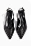 Black Short Heel Pointed Toe Women's Classic Leather Heeled Shoes - 8