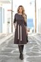 Brown Ecru Belted Dress - 2