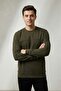 Men's Relax Fit Comfortable Cut Cotton Soft Textured Plain Pique Long Sleeve Crew Neck Sweatshirt - 4