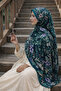 Mineşarpt Emerald Green Floral Pattern – Soft and Lightweight, Sweat-Resistant, Suitable for Daily and Special Occasions - 2