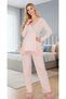 New Season Powder Long Sleeve Elegant Lace Detailed Special Design Maternity Pajama Set - 7