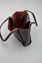 Brown Faux Leather Large Volume Shoulder Bag with Snap Fasteners - 3