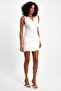 Zero Sleeve Tulle Draped Mini Dress – V-Neck with Ruffle Detail - 5