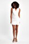 Zero Sleeve Tulle Draped Mini Dress – V-Neck with Ruffle Detail - 2