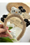 Hello Kitty Plush Fluffy 3D Crown Black Polka Dot Bow Children's Crown - 2
