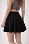Women's Black Flared Mini Skirt - 3