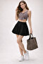 Women's Black Flared Mini Skirt - 2