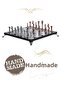 Mc54 - Metal Chess Set - 25cm Marble Pattern Chessboard - Certified Antique Metal Stones - 2