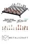 Mc54 - Metal Chess Set - 25cm Marble Pattern Chessboard - Certified Antique Metal Stones