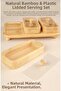Set of 3 Bamboo Snack Bowls with Stand - Lidded Bamboo Bowl for Coffee Side Serving Breakfast Serving Bowl - 5